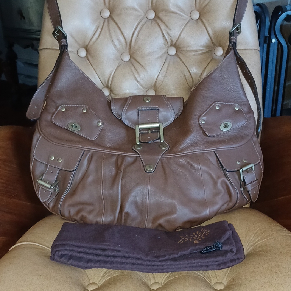 Mulberry Brown Leather Large Cross Body Bag